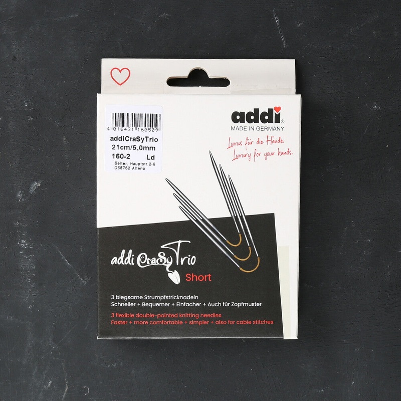 Addi CrasyTrio 5 Mm 21 Cm Flexible Sock Knitting Needles, Set of 3 – 160-2