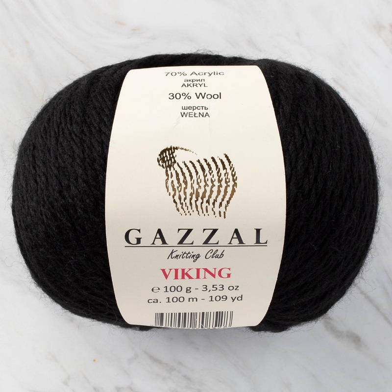 Gazzal Viking Yarn, Black – C4018