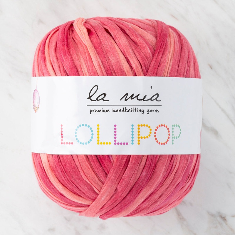 La Mia Lollipop Variegated Tape Yarn, Pink – LL002