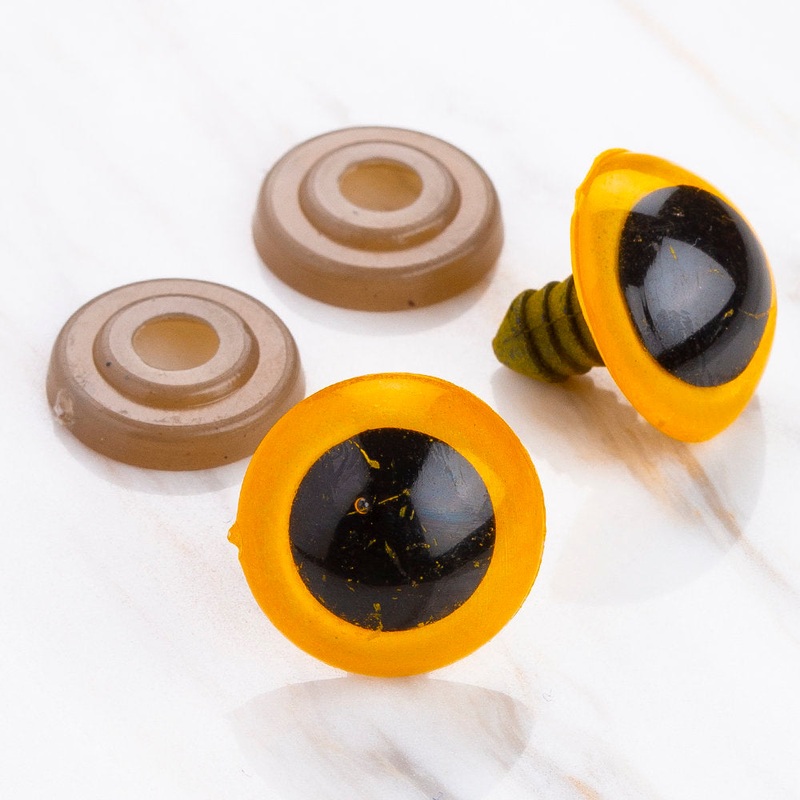 Loren 18 mm 5 Pairs Amigurumi Safety Plastic Eyes, Yellow