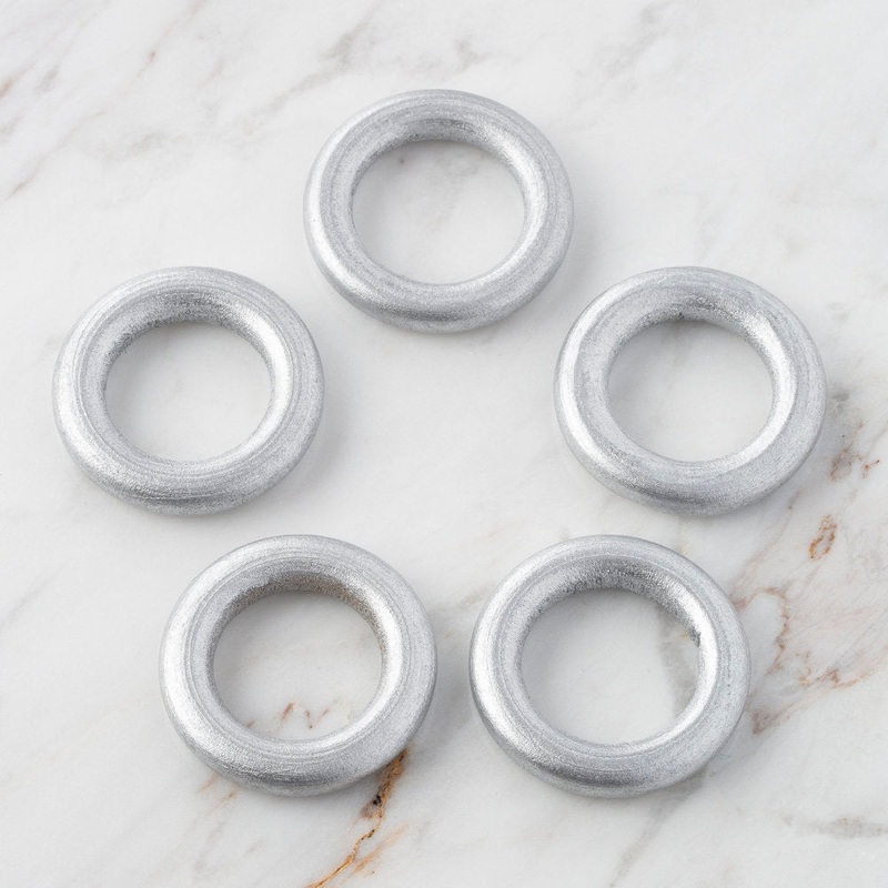 Loren 5 Pcs Wooden Ring, Grey