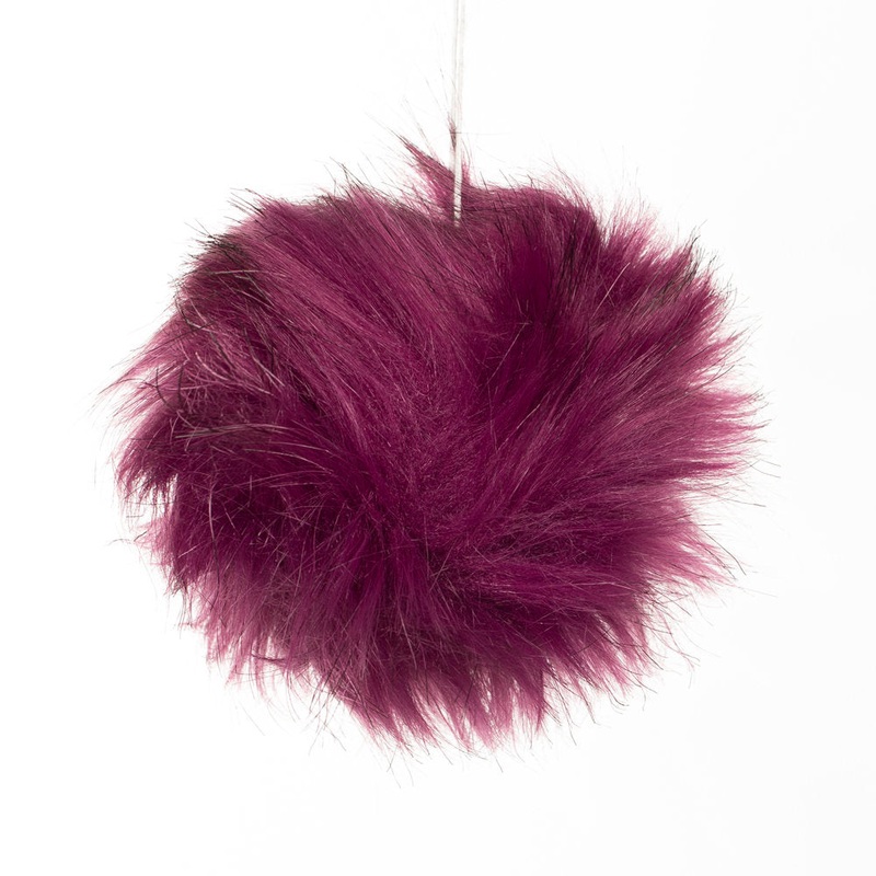 Loren Faux Fur Pom Pom, Purple