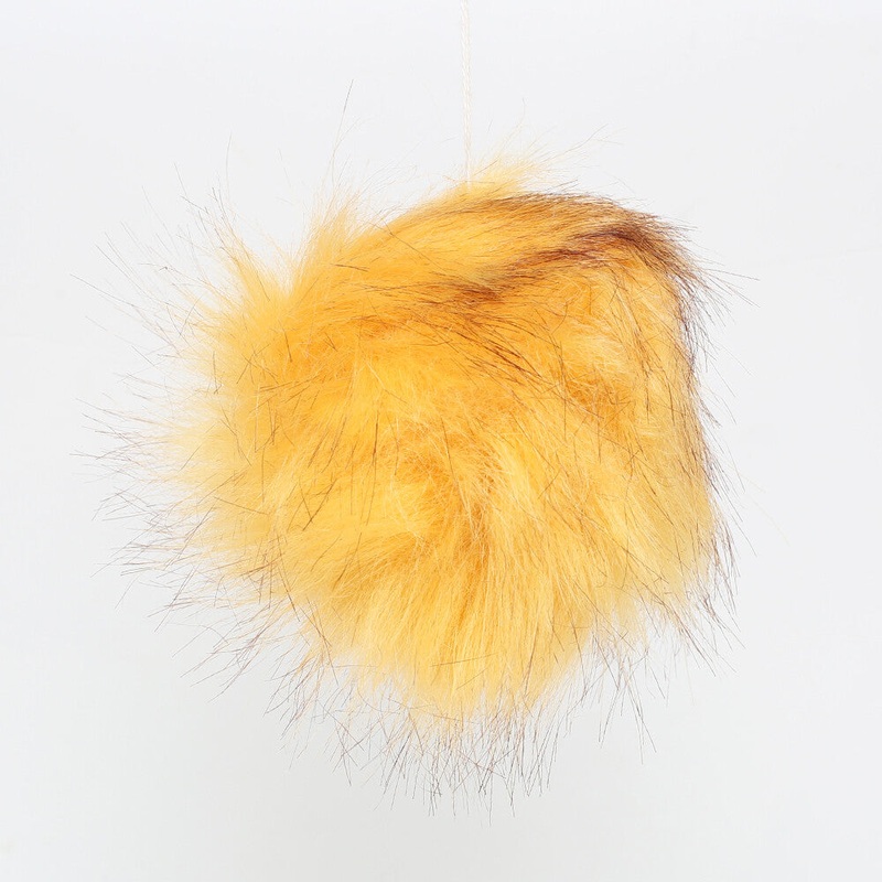 Loren Faux Fur Pom Pom, Yellow