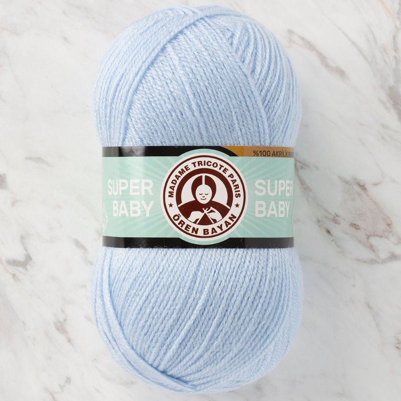 Madame Tricote Paris Super Baby Knitting Yarn, Light Blue – 117