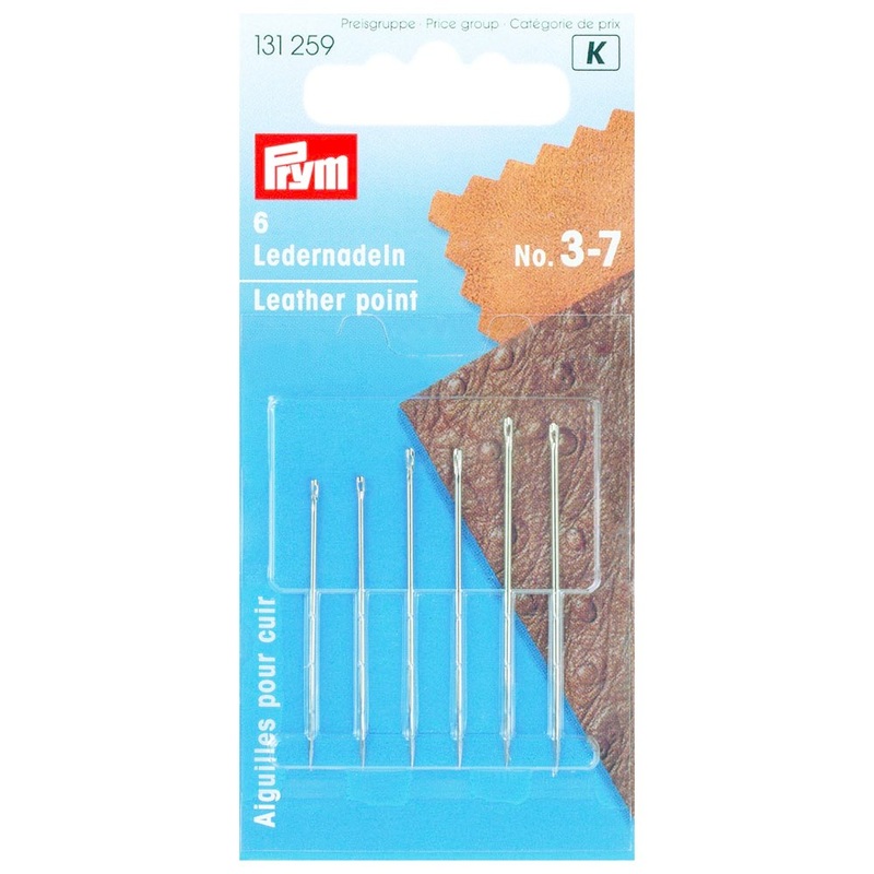 PRYM 6 pieces No:3/7 Leather Needles with Triangular Point – 131259