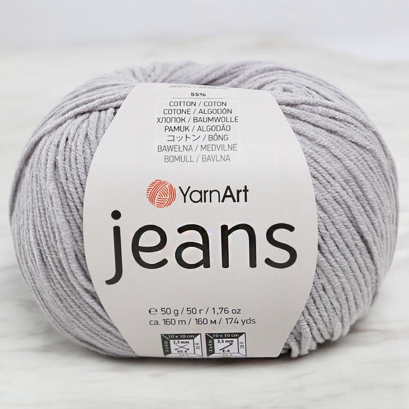 YarnArt Jeans Knitting Yarn, Grey – 80