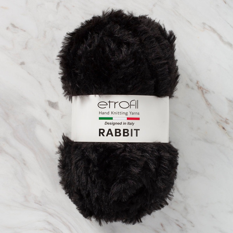 Etrofil Rabbit Fur Yarn, Black – 70906