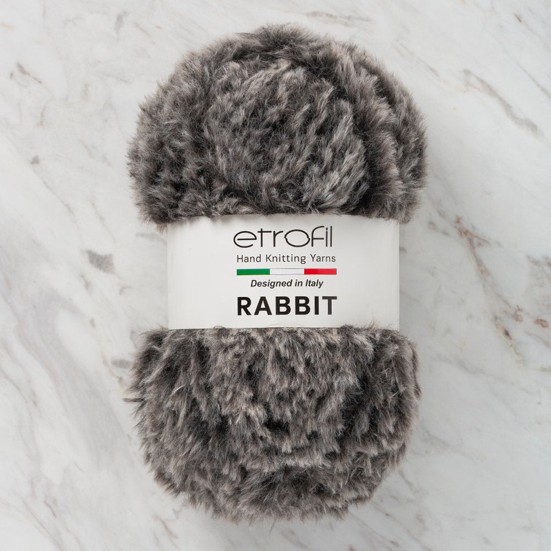 Etrofil Rabbit Fur Yarn, Grey/Black – 70907