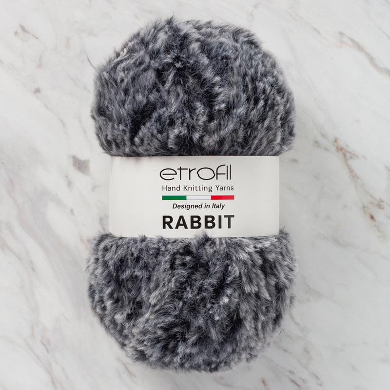 Etrofil Rabbit Fur Yarn, Navy Blue/White – 70548