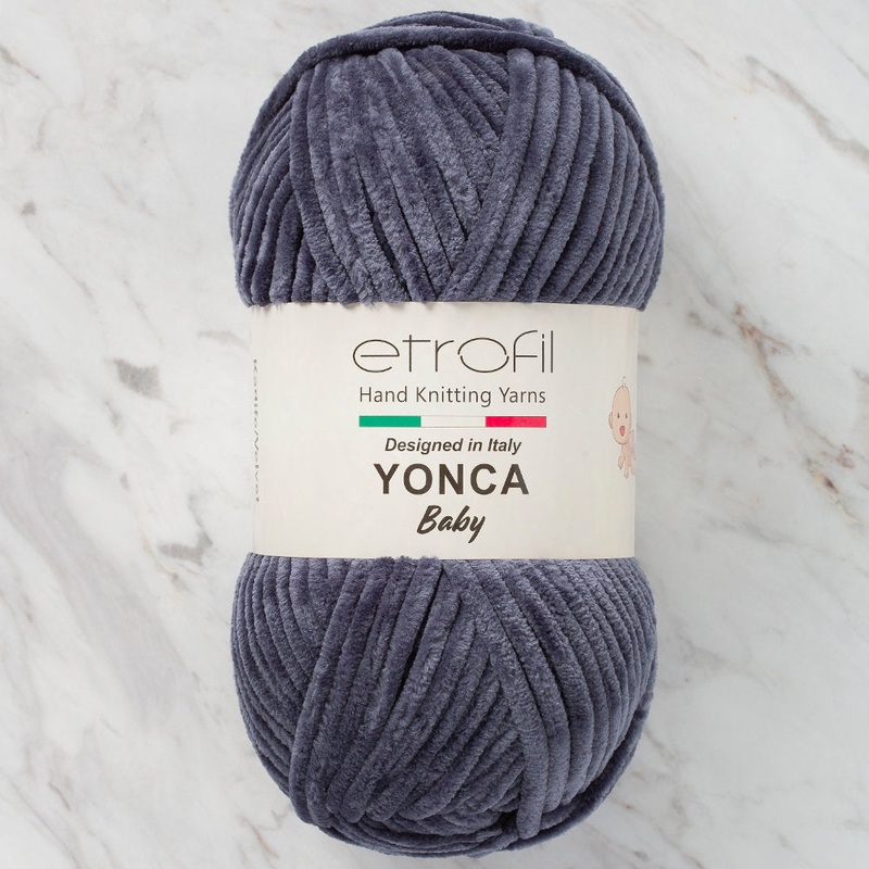 Etrofil Yonca Chenille Yarn, Anthracite – 70091