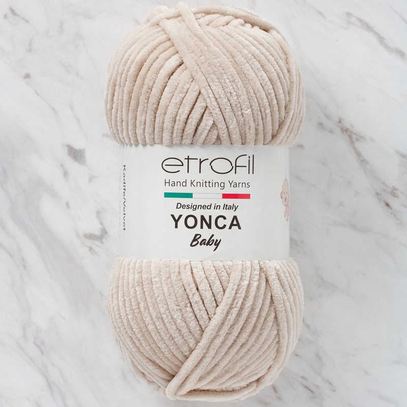 Etrofil Yonca Chenille Yarn, Beige – 70703