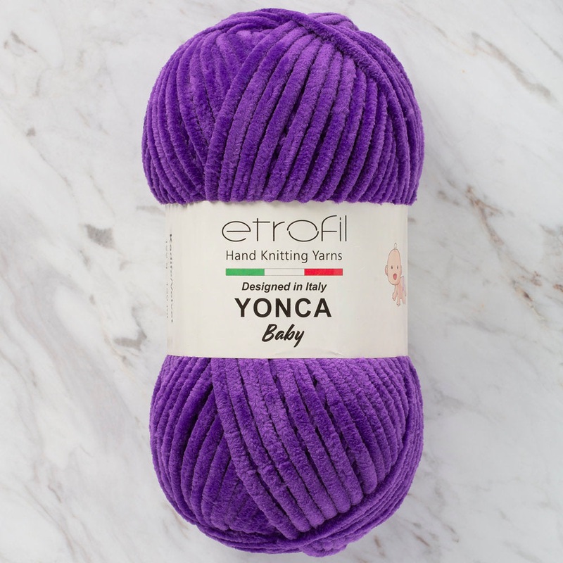 Etrofil Yonca Chenille Yarn, Dark Purple – 70610