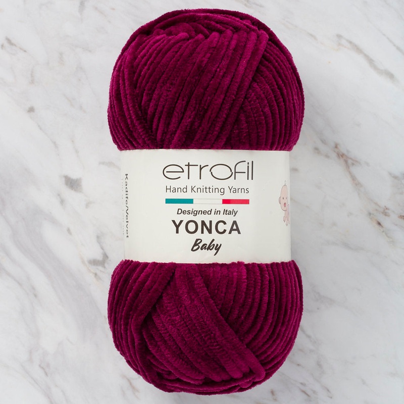 Etrofil Yonca Chenille Yarn, Eggplant Purple – 70609