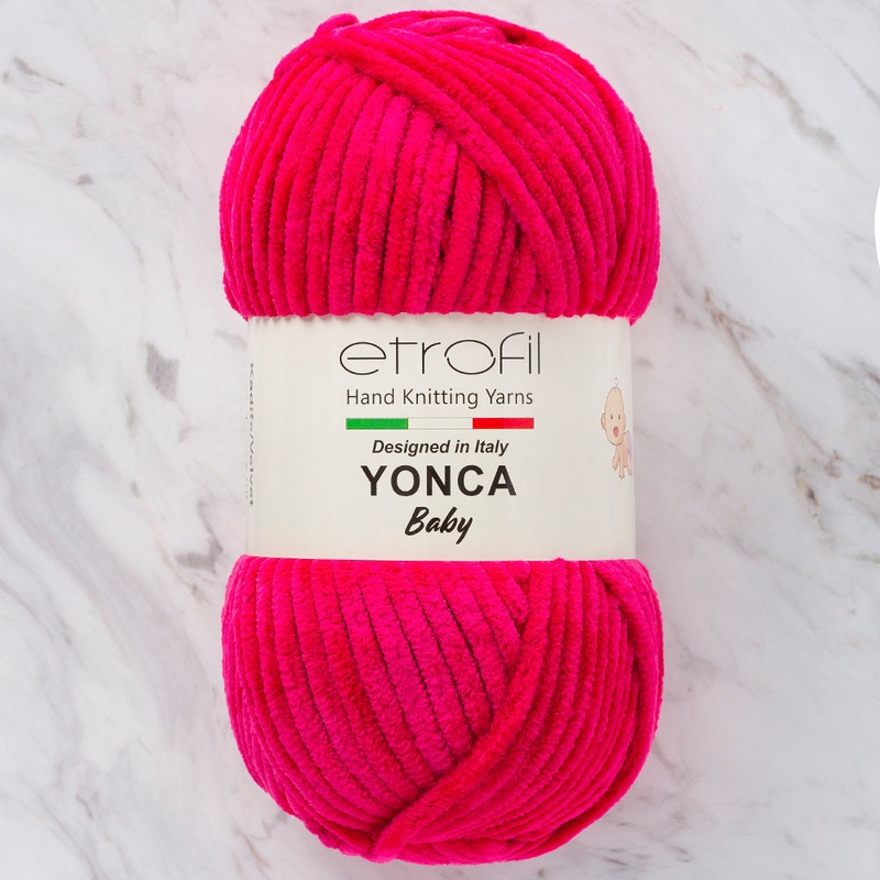Etrofil Yonca Chenille Yarn, Fuchsia – 70320