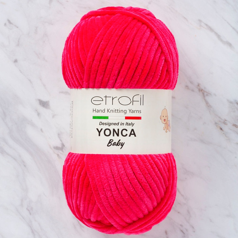 Etrofil Yonca Chenille Yarn, Pink – 70319