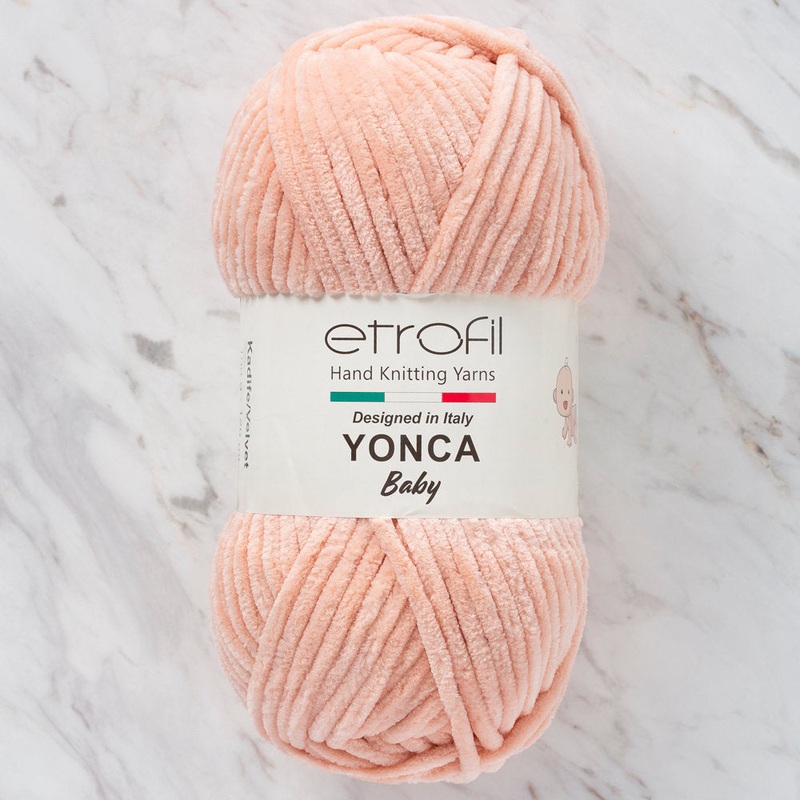 Etrofil Yonca Chenille Yarn, Pinkish White – 70318