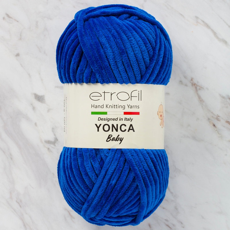Etrofil Yonca Chenille Yarn, Saks Mavi – 70521