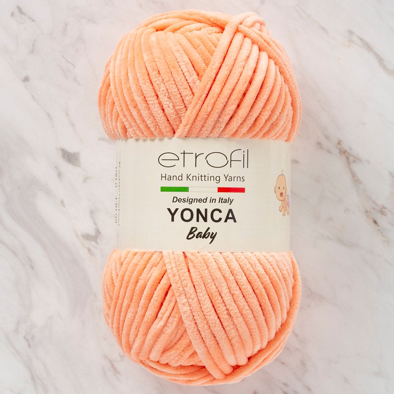 Etrofil Yonca Chenille Yarn, Salmon Pink – 70215