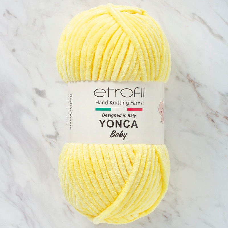 Etrofil Yonca Chenille Yarn, Yellow – 70213
