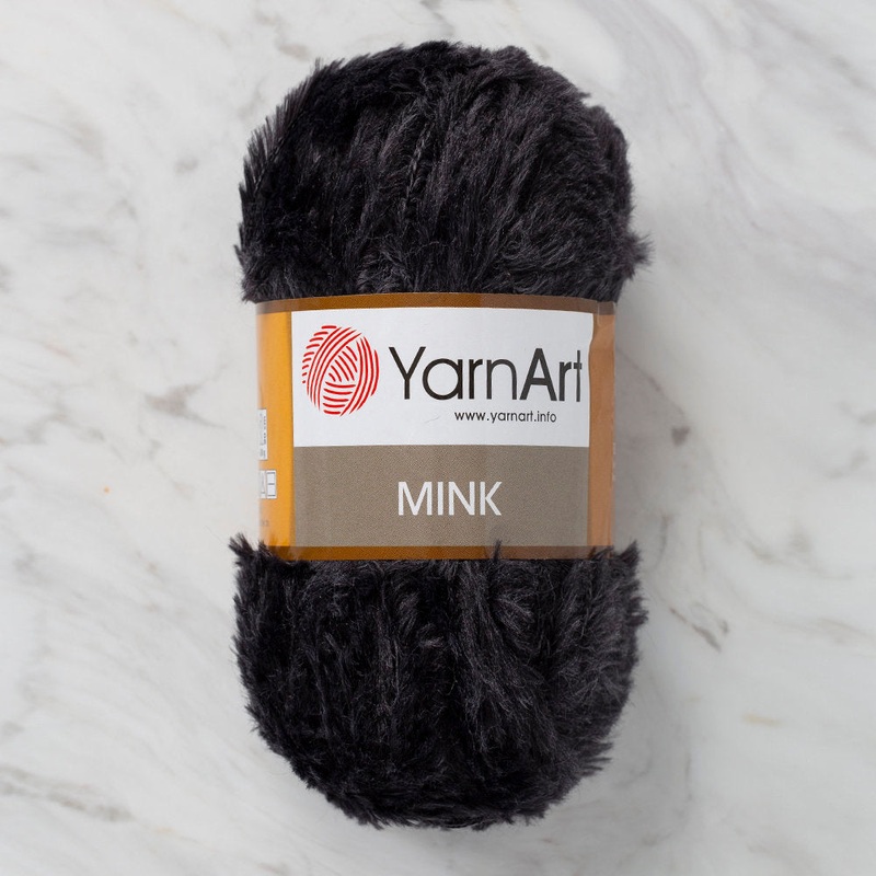 YarnArt Mink 50gr Fluffy Yarn, Black – 336