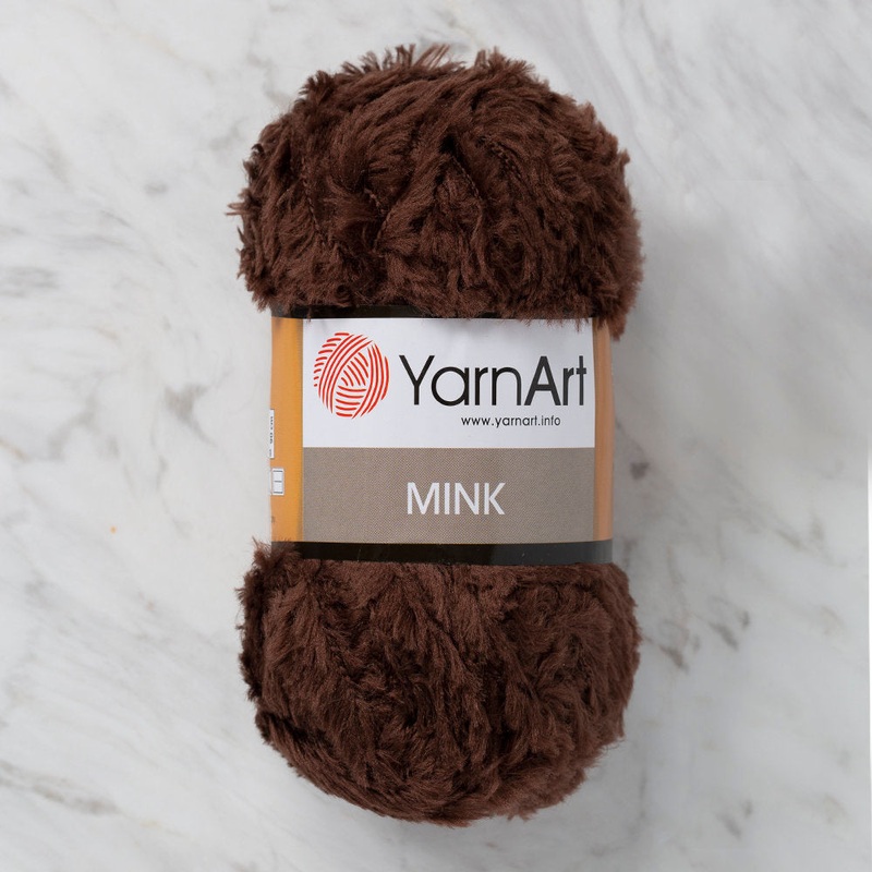 YarnArt Mink 50gr Fluffy Yarn, Dark Brown – 333