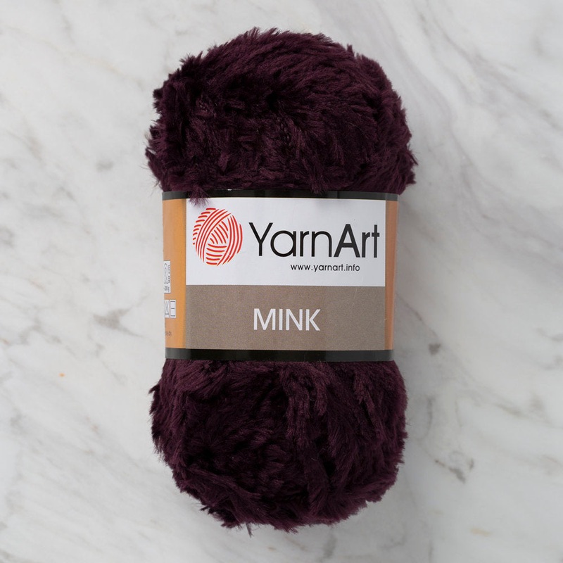 YarnArt Mink 50gr Fluffy Yarn, Eggplant Purple – 342