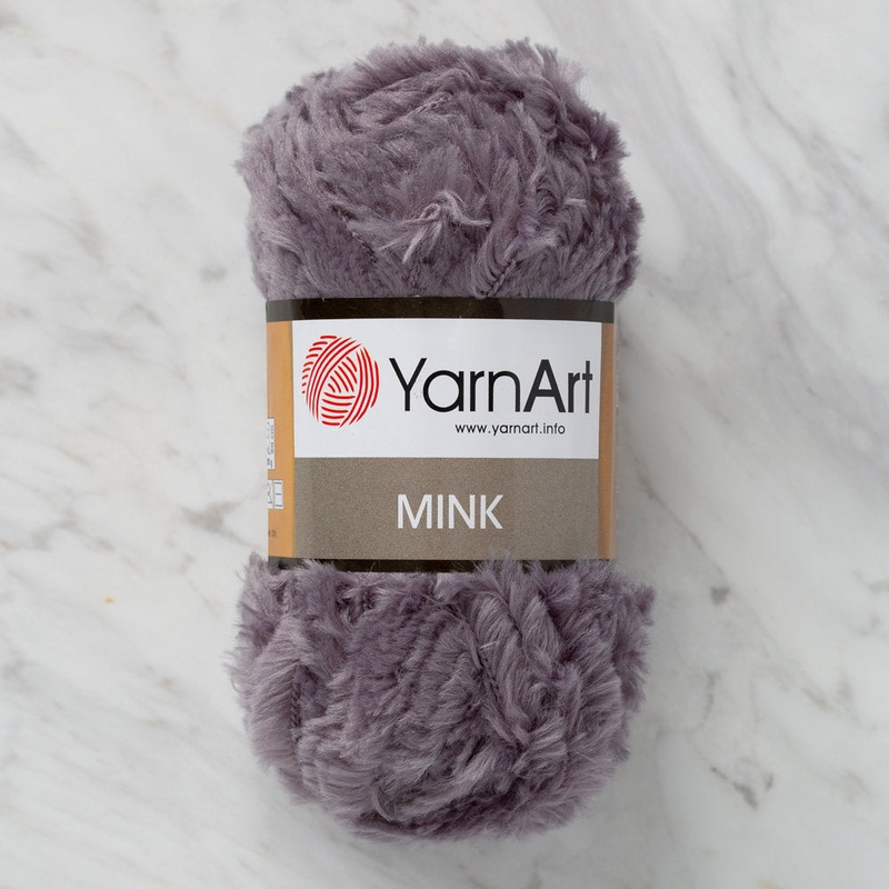 YarnArt Mink 50gr Fluffy Yarn, Grey – 335