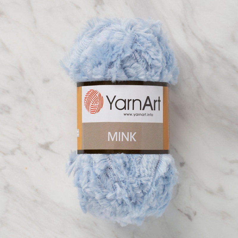 YarnArt Mink 50gr Fluffy Yarn, Light Blue – 351