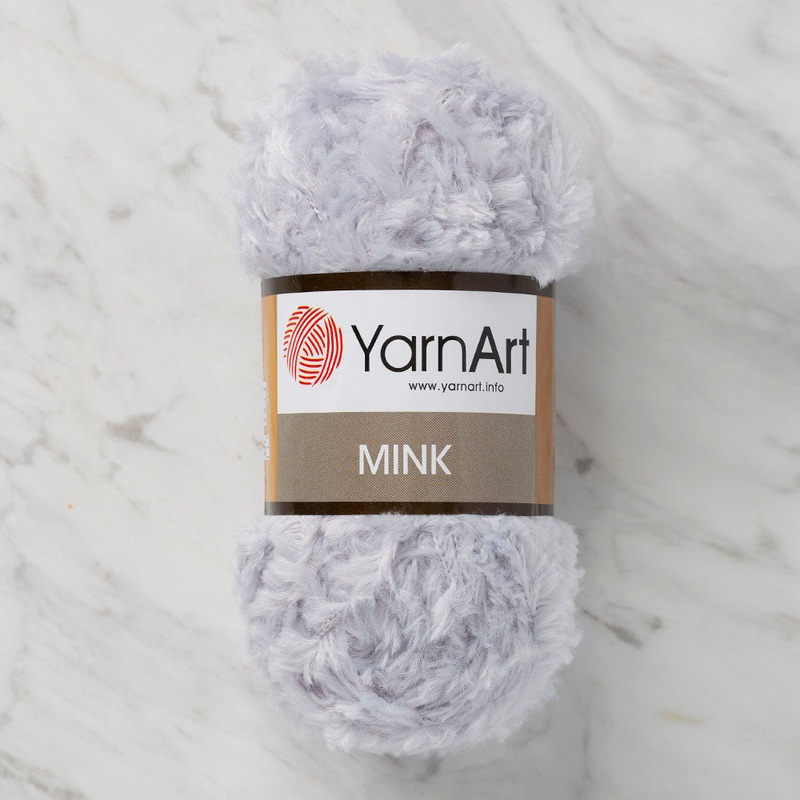 YarnArt Mink 50gr Fluffy Yarn, Light Grey – 334