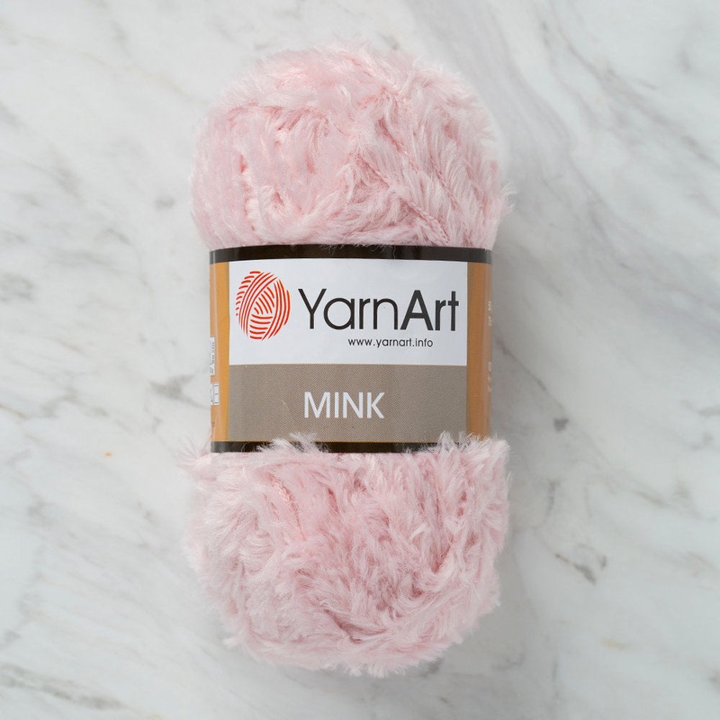 YarnArt Mink 50gr Fluffy Yarn, Pinkish White – 347