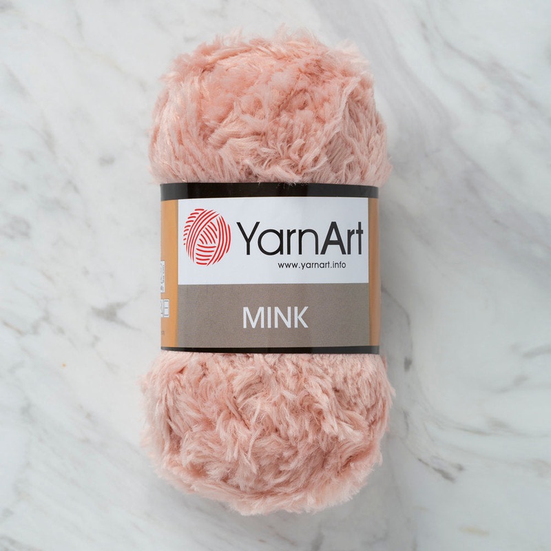 YarnArt Mink 50gr Fluffy Yarn, Powder Pink – 341