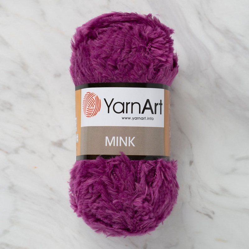 YarnArt Mink 50gr Fluffy Yarn, Purple – 338