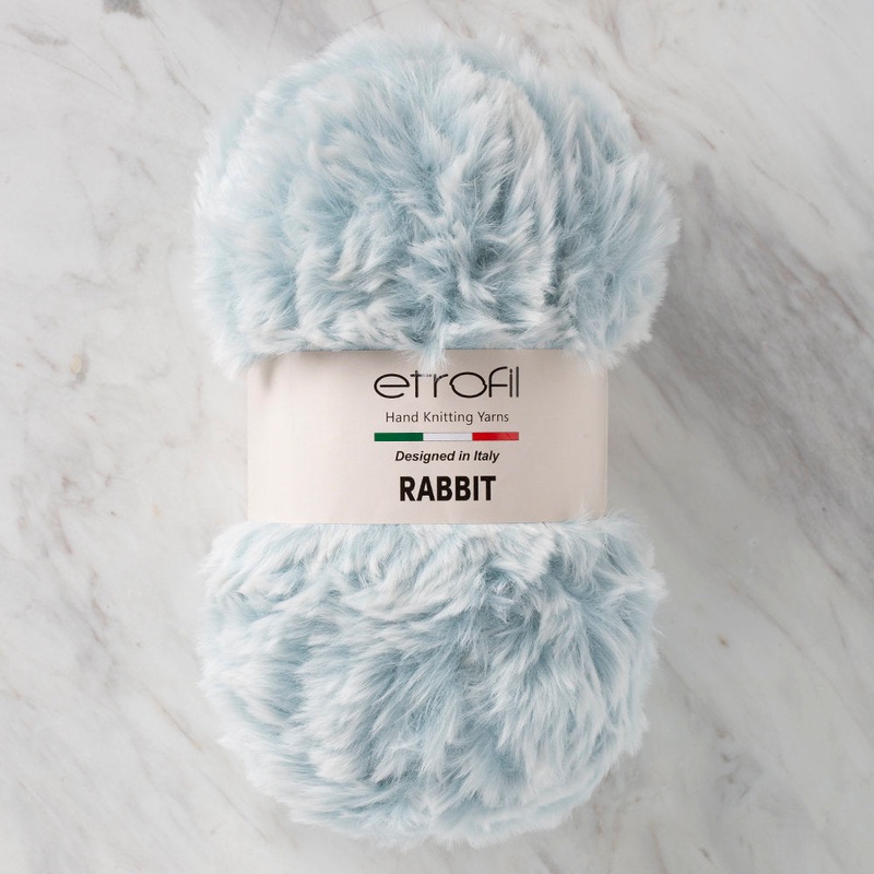 Etrofil Rabbit Fur Yarn, Blue/White – 70552