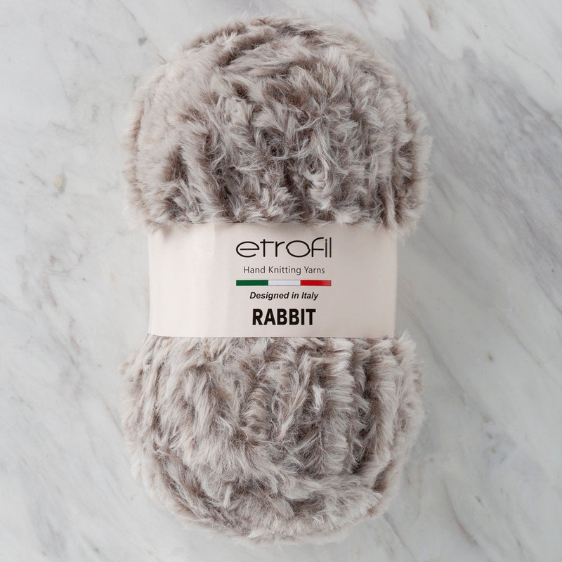 Etrofil Rabbit Fur Yarn, Brown/White – 70719
