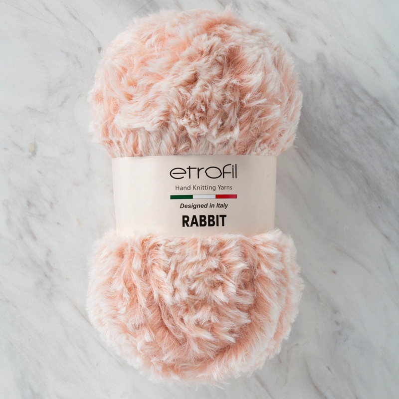 Etrofil Rabbit Fur Yarn, Pink/White – 70350