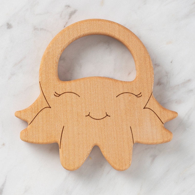 Hobi Baby Octopus Shaped Organic Wooden Teething Ring – DK003