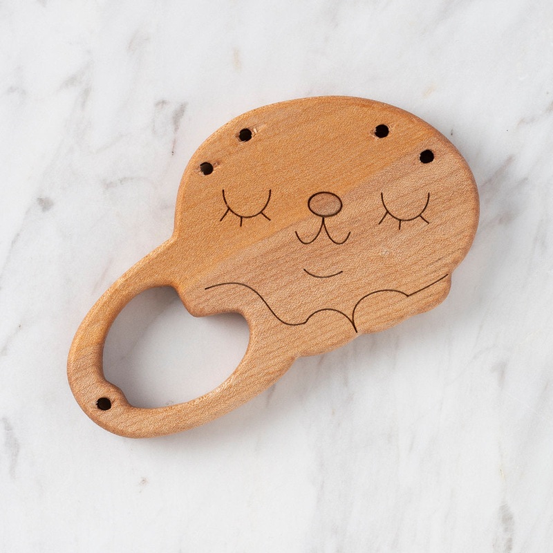 Hobi Baby Sleepy Rabbit Shaped Organic Wooden Teething Ring – DK036