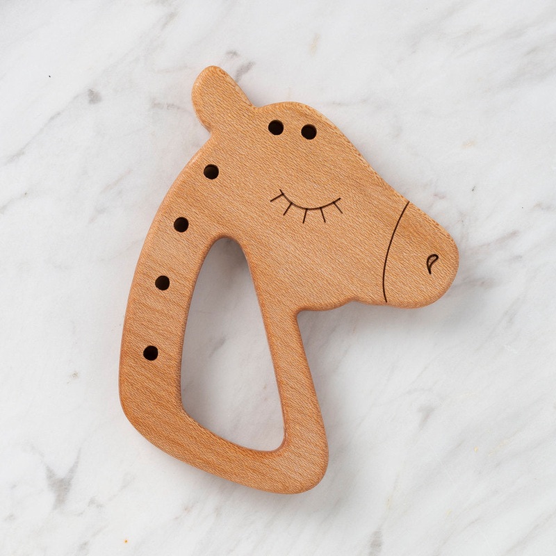 Hobi Baby Unircorn Shaped Organic Wooden Teething Ring – DK030