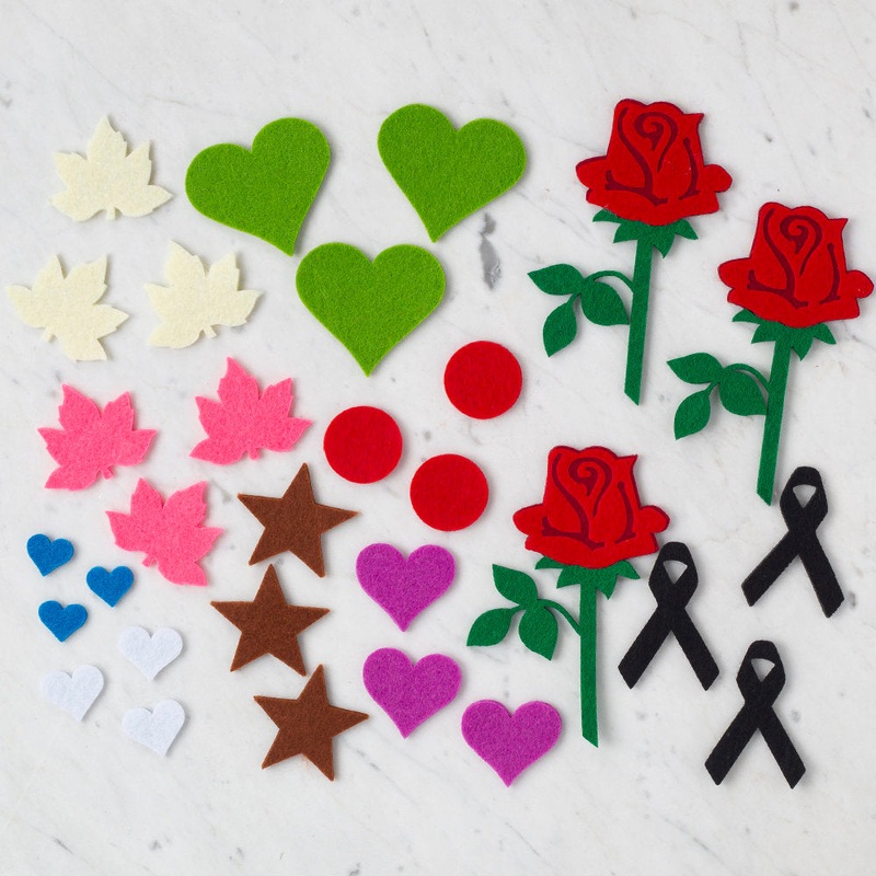 Loren 10 Packs Die Cut Felt Set –  Mixed Leaves