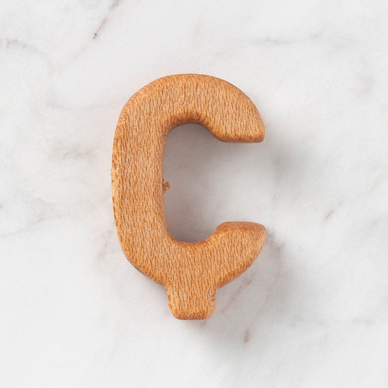 Loren Crafts Letter Shaped Organic Wooden Bead –