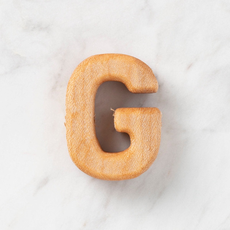 Loren Crafts Letter Shaped Organic Wooden Bead – G