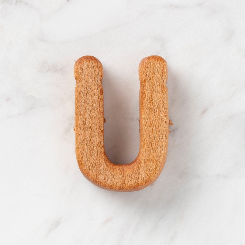 Loren Crafts Letter Shaped Organic Wooden Bead – U