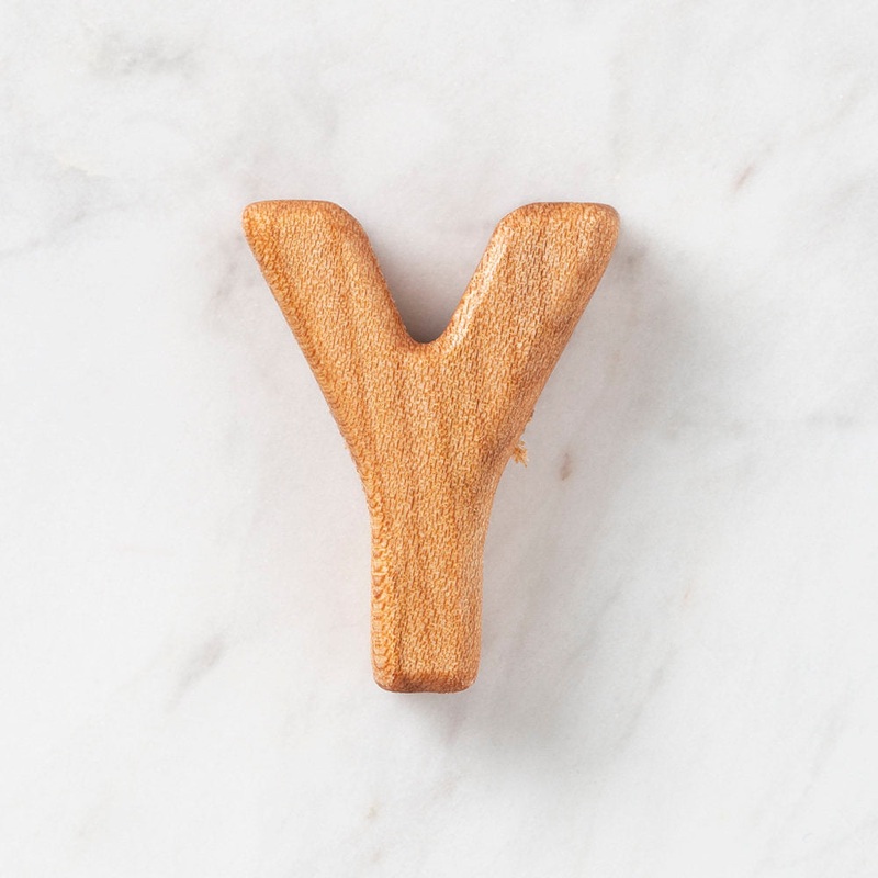 Loren Crafts Letter Shaped Organic Wooden Bead – Y