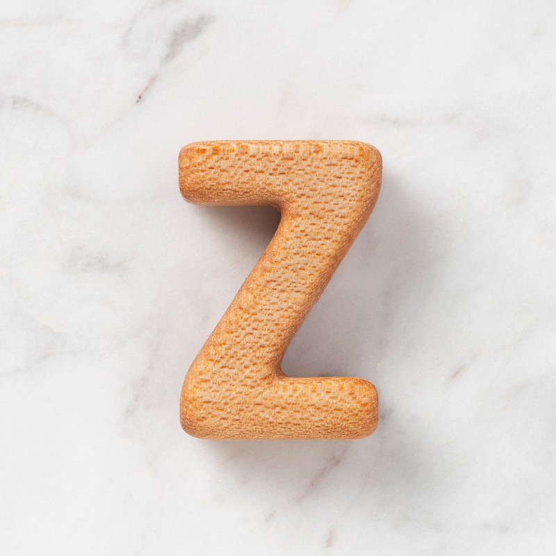 Loren Crafts Letter Shaped Organic Wooden Bead – Z