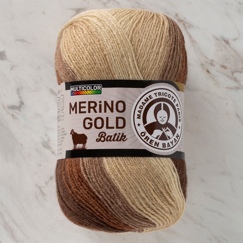 Madame Tricote Paris Merino Gold Batik Knitting Yarn, Variegated – 832