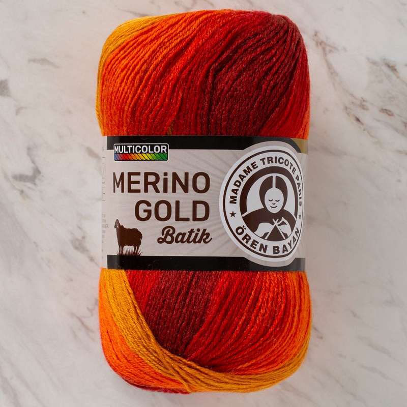 Madame Tricote Paris Merino Gold Batik Knitting Yarn, Variegated – 835