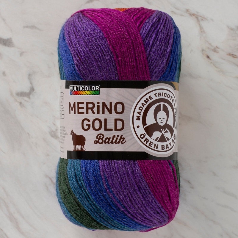 Madame Tricote Paris Merino Gold Batik Knitting Yarn, Variegated – 836