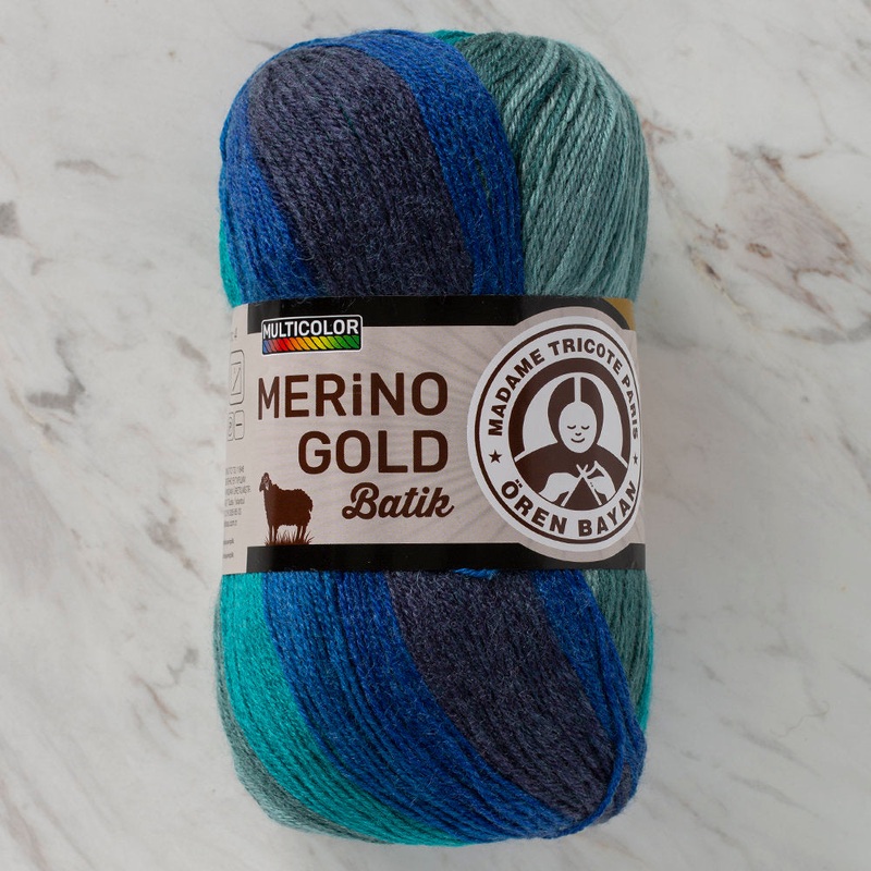 Madame Tricote Paris Merino Gold Batik Knitting Yarn, Variegated – 837