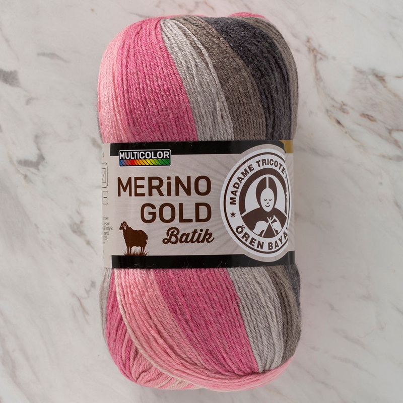 Madame Tricote Paris Merino Gold Batik Knitting Yarn, Variegated – 838