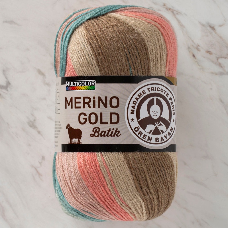 Madame Tricote Paris Merino Gold Batik Knitting Yarn, Variegated – 839